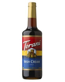 Torani Irish Cream Syrup in 750ml glass bottle with red and blue label and gold cap